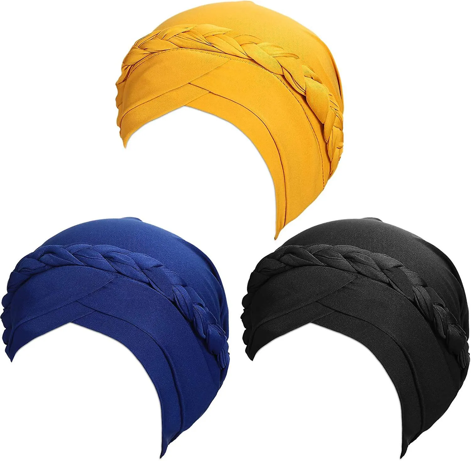 3 PIEZAS TURBANTE MUJER TURBANTE PREATADO TRENZA TURBANTE AFRICANO ENVOLTURA DE CABEZA PARA MUJER