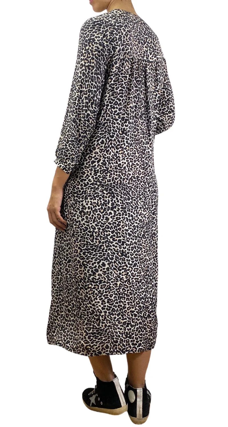 ANINE BING Vestido Seda Animal Print