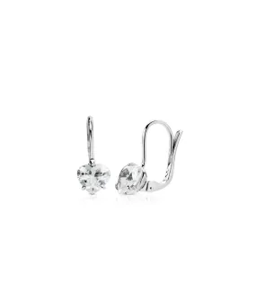 Boucles d'oreilles Dormeuses Shayla or blanc 18K