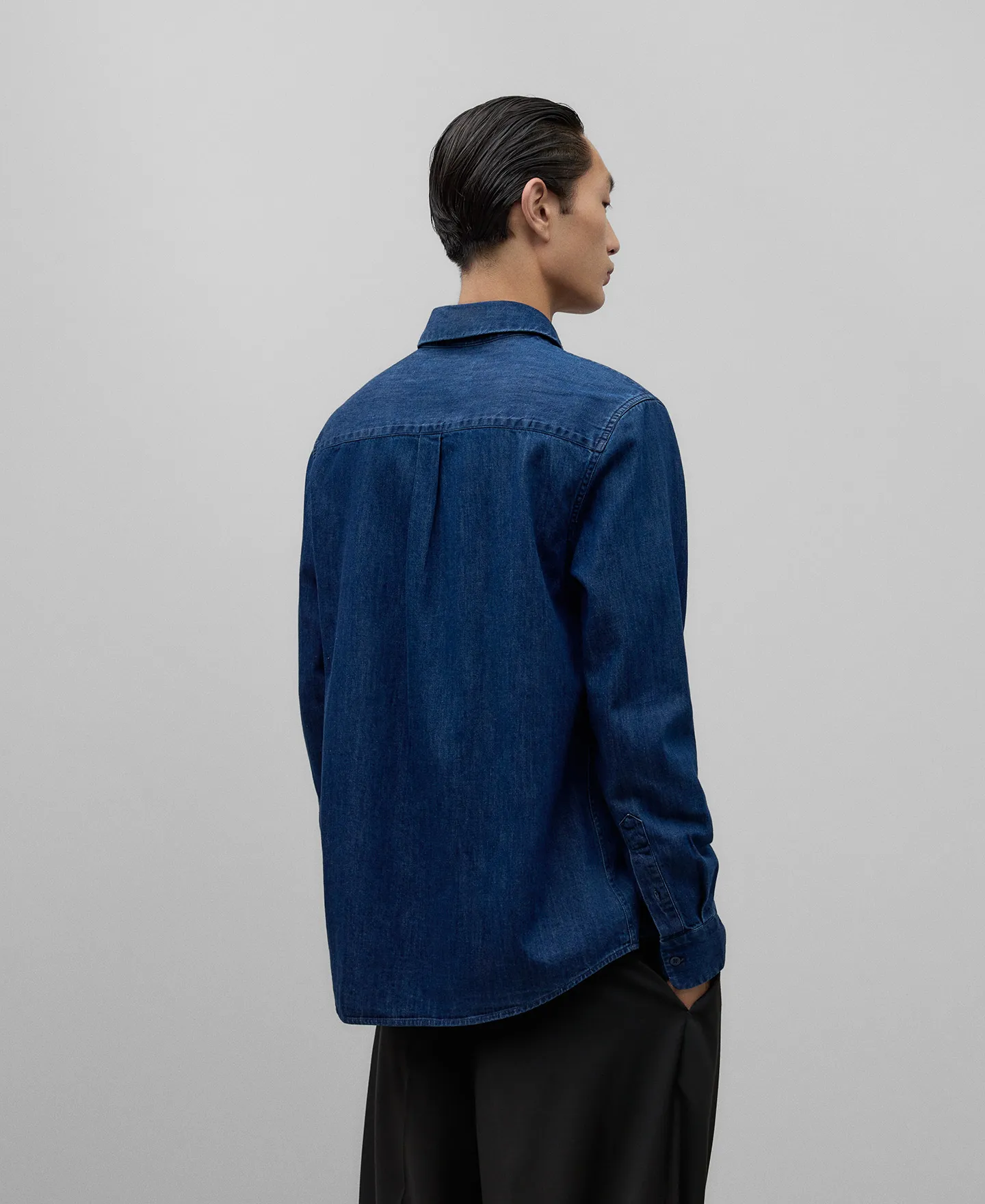 Cotton denim shirt man
