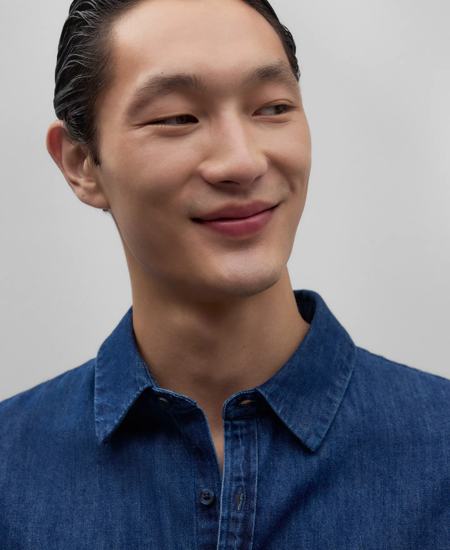 Cotton denim shirt man