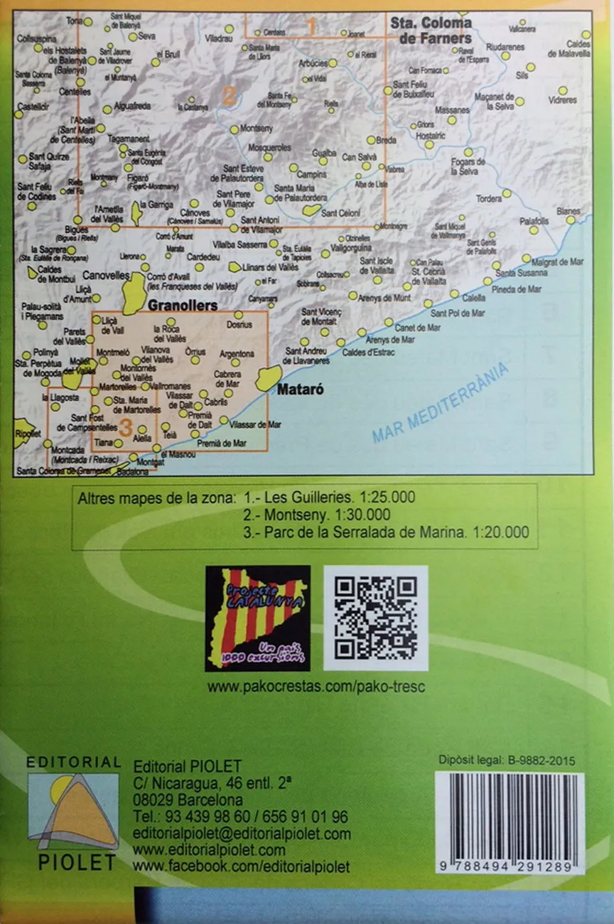 ed. piolet Mapa Parc Serralada Litoral 1:20000