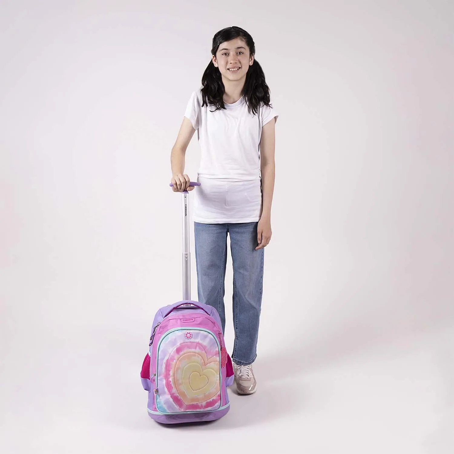 Mochila Con Ruedas Rosa Grande Para Nia Happy Girl By Chenson Lili