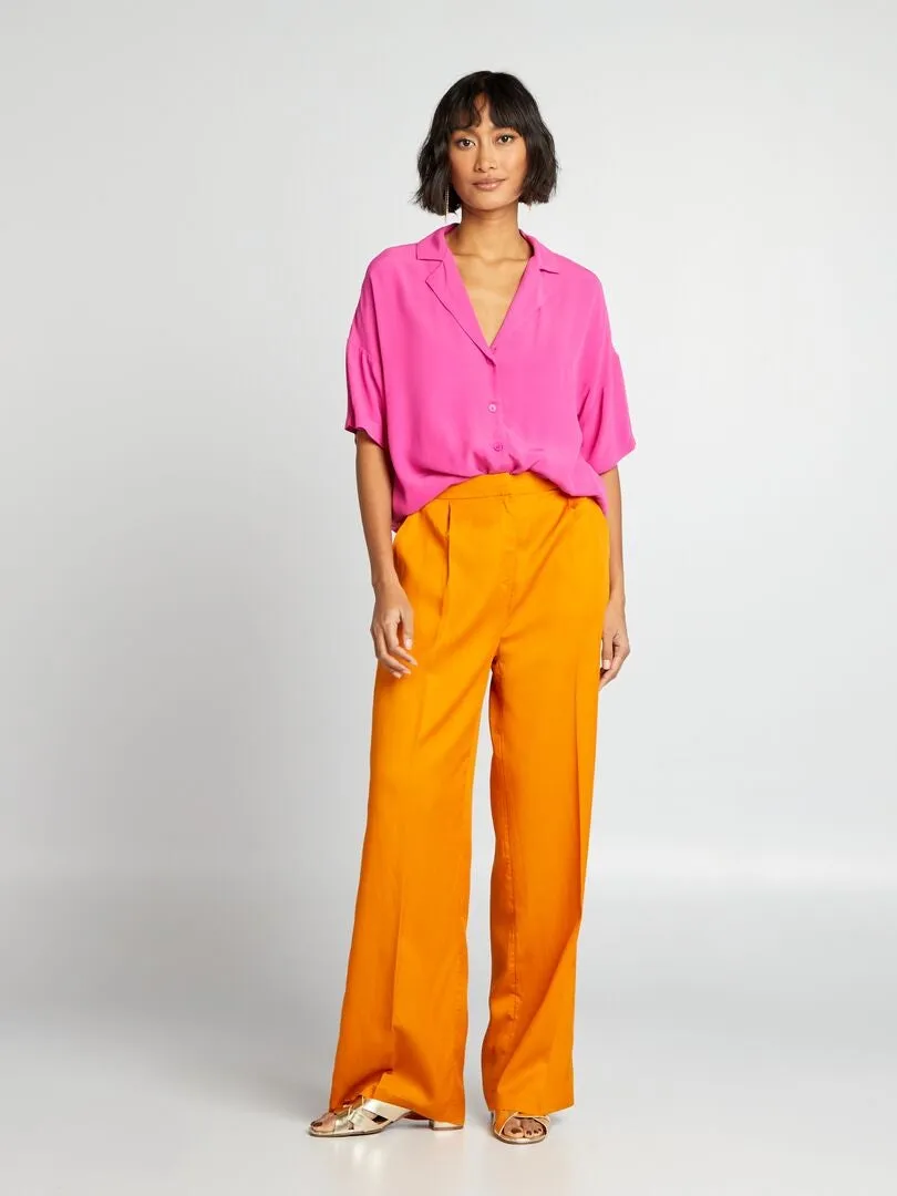 PANTALóN ANCHO LISO  NARANJA