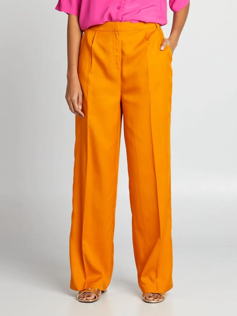 PANTALóN ANCHO LISO  NARANJA