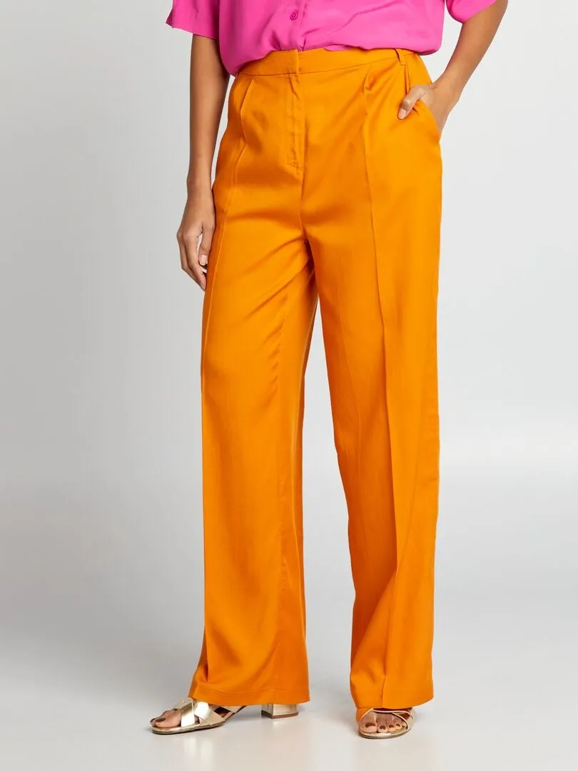 PANTALóN ANCHO LISO  NARANJA