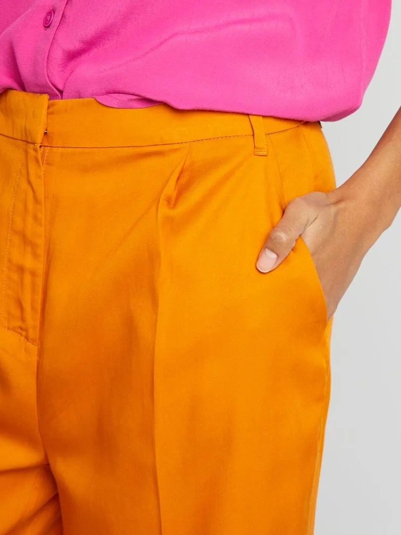 PANTALóN ANCHO LISO  NARANJA