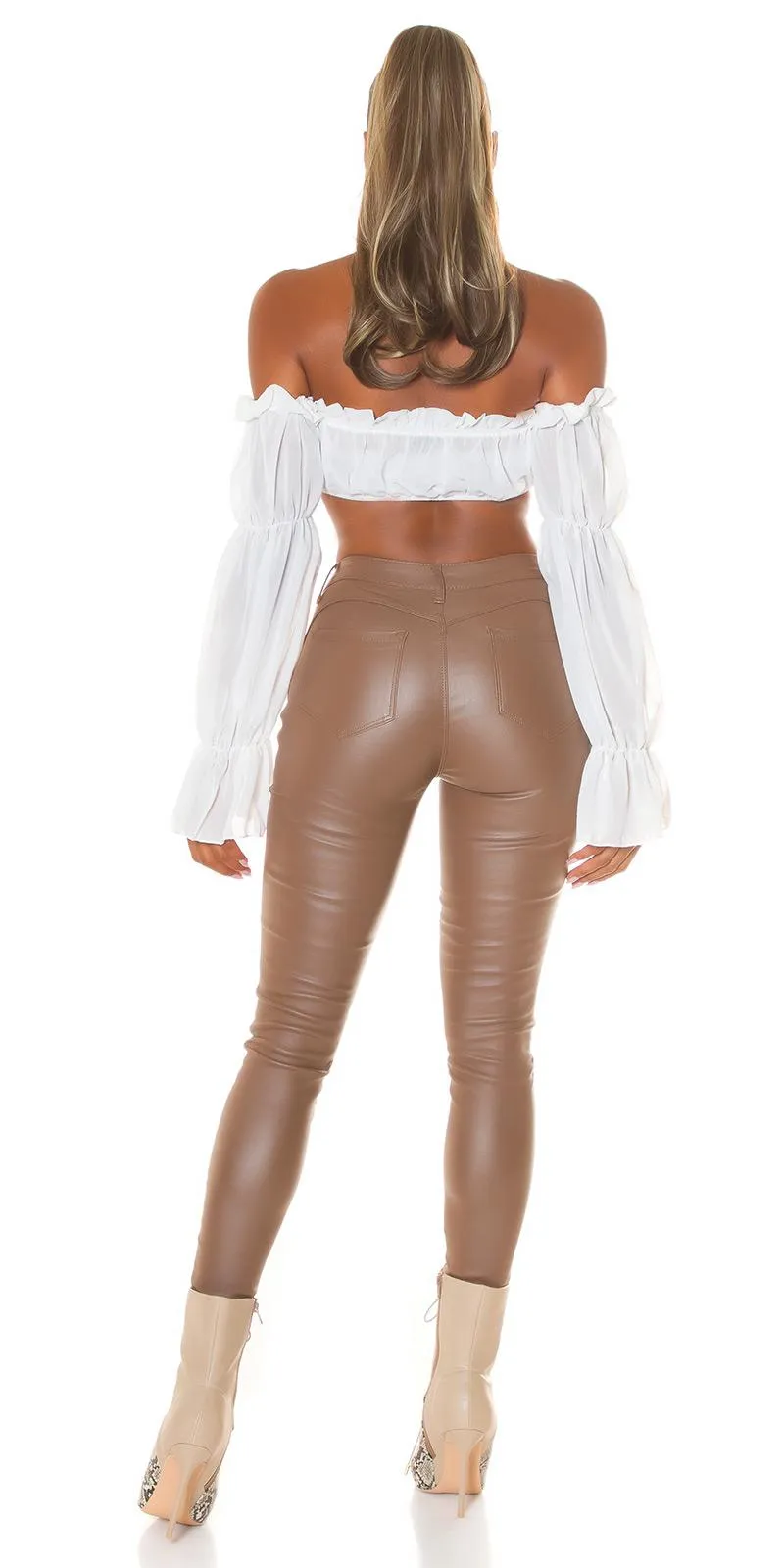 PANTALóN CINTURA ALTA PUSHUP CAPUCHINO