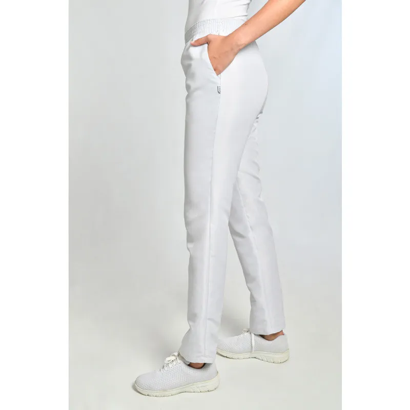 PANTALóN LABORAL DE MICROFIBRA GRIS PERLA CON BOLSILLOS  DYNEKE