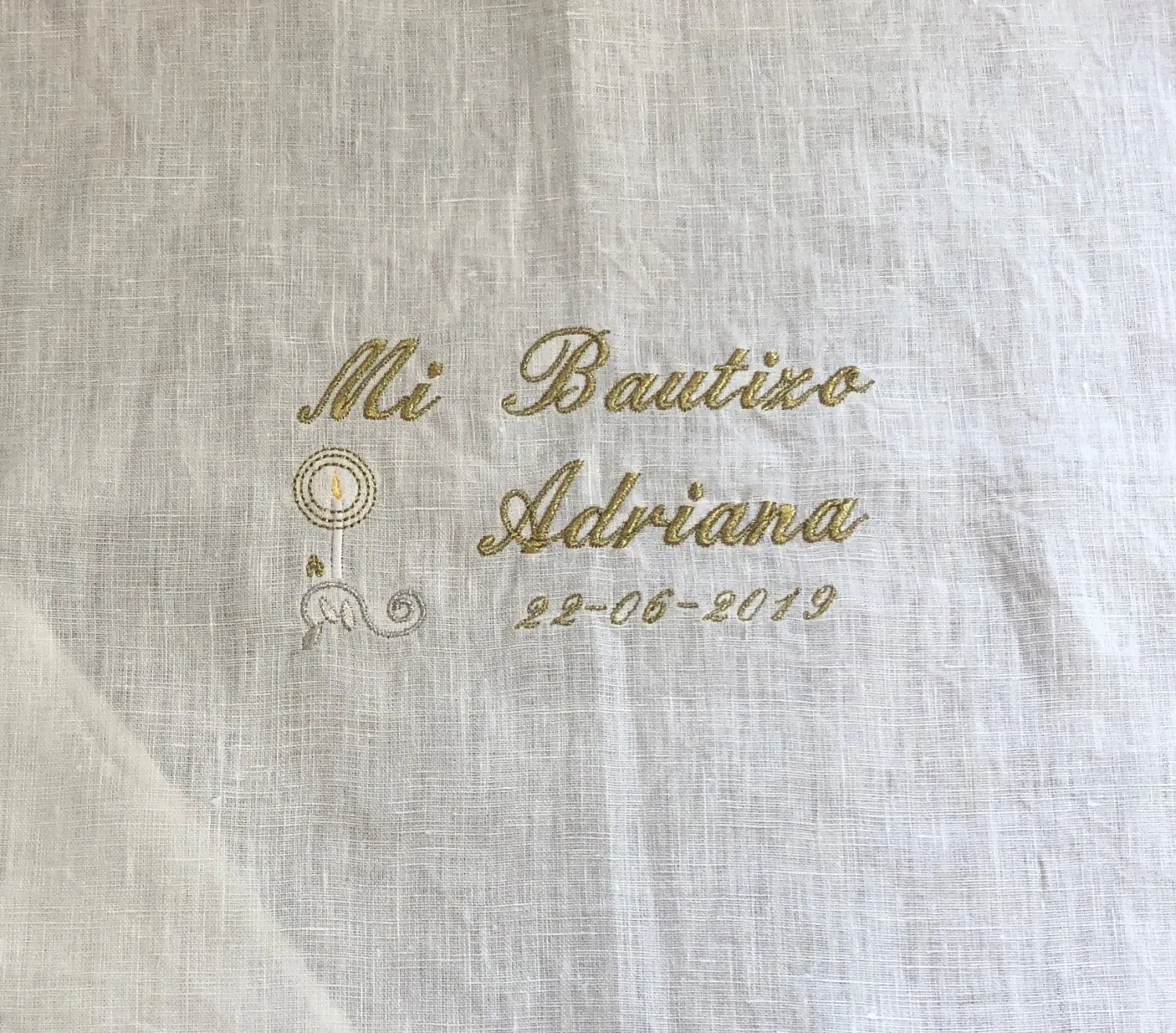 Personalized christening handkerchief or towel.