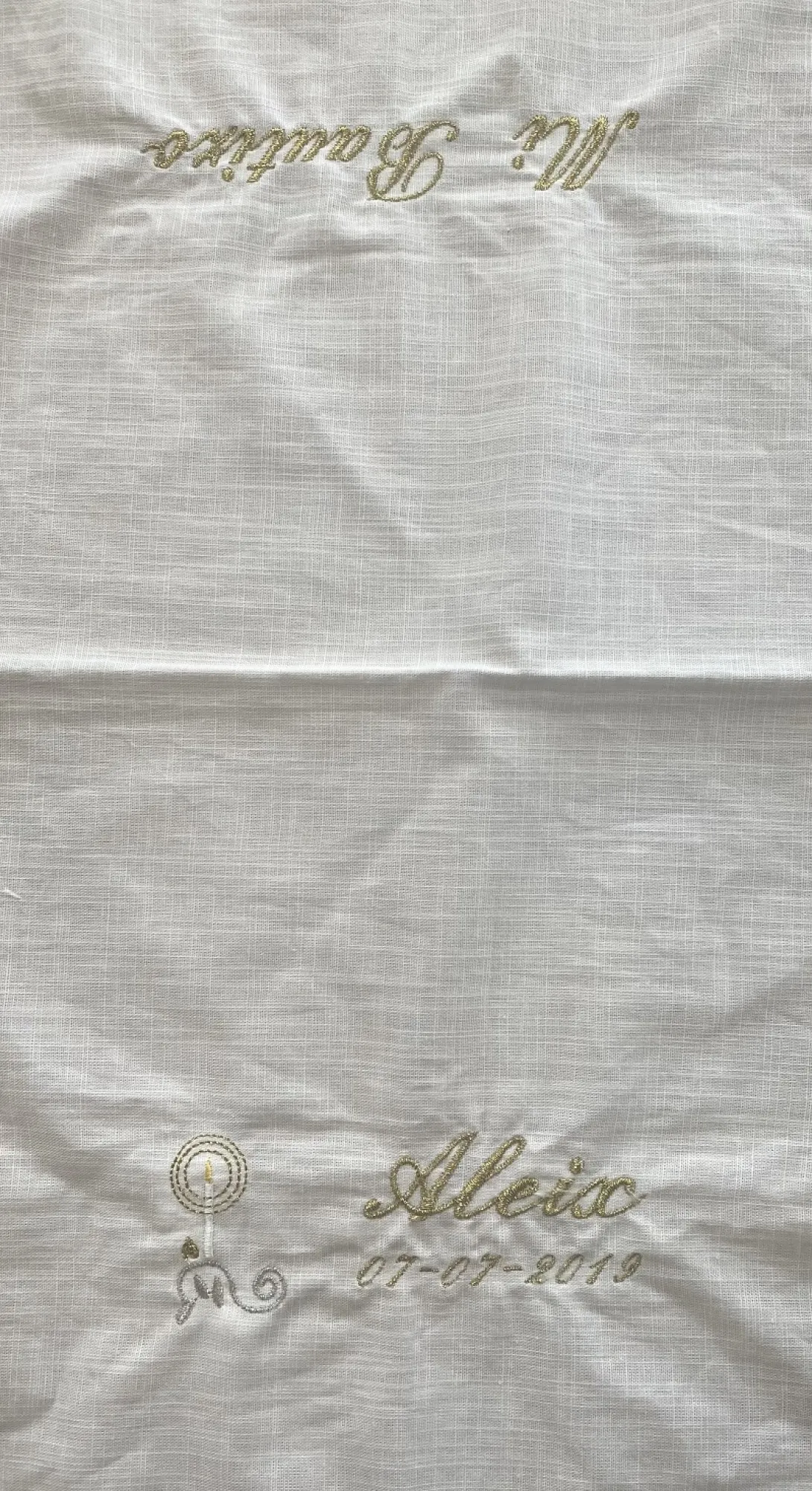 Personalized christening handkerchief or towel.