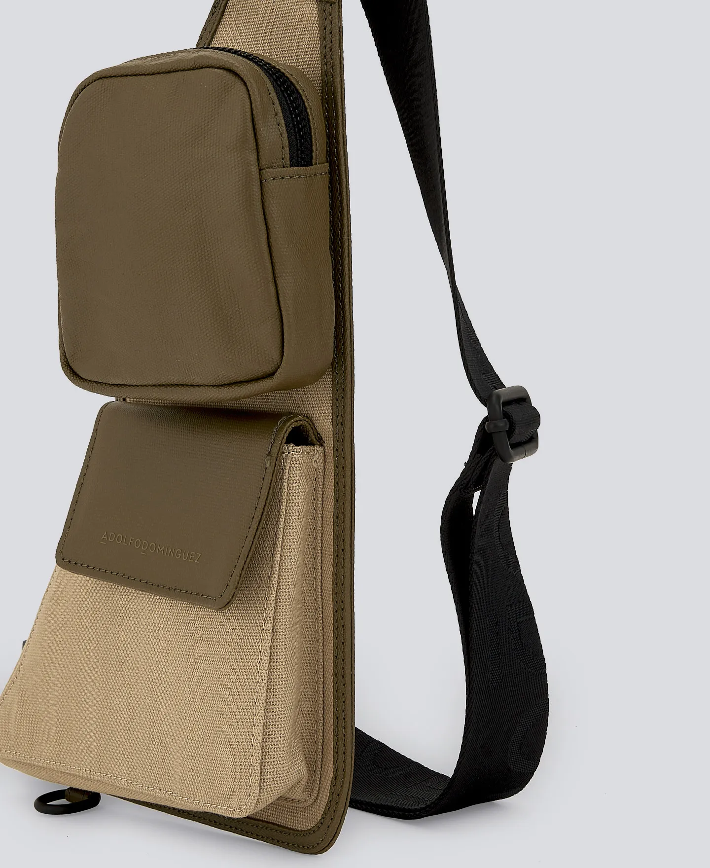 Recycled cotton camel crossbody for man
