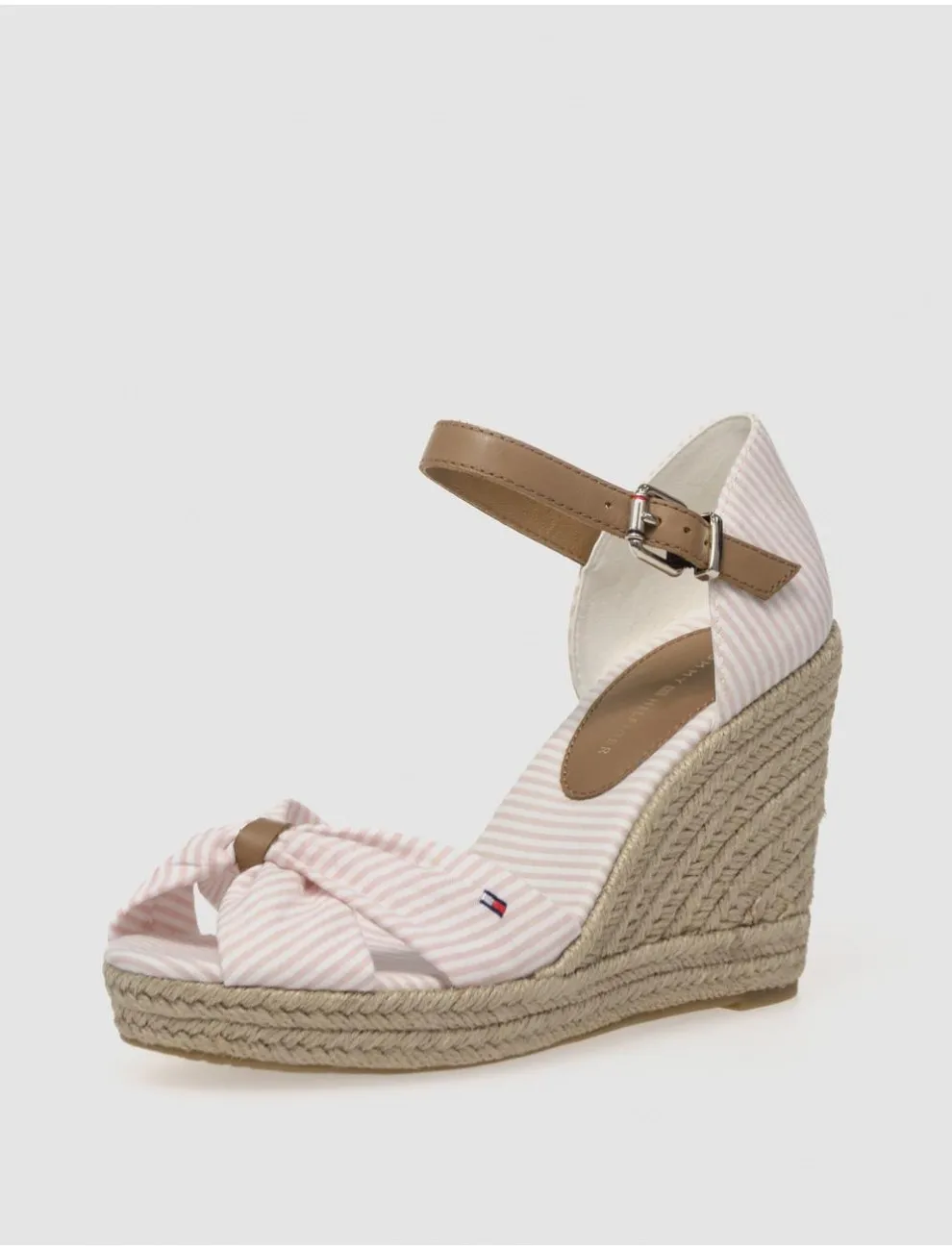 Sandalia Tommy Hilfiger Basic Seersucker High Wedge Rosa