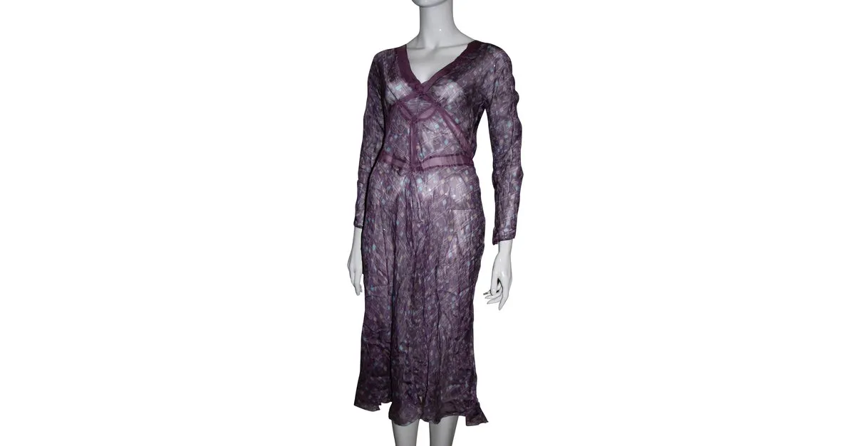 Vestido largo de seda de Alberta Ferretti Púrpura 