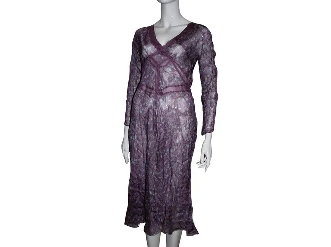 Vestido largo de seda de Alberta Ferretti Púrpura 