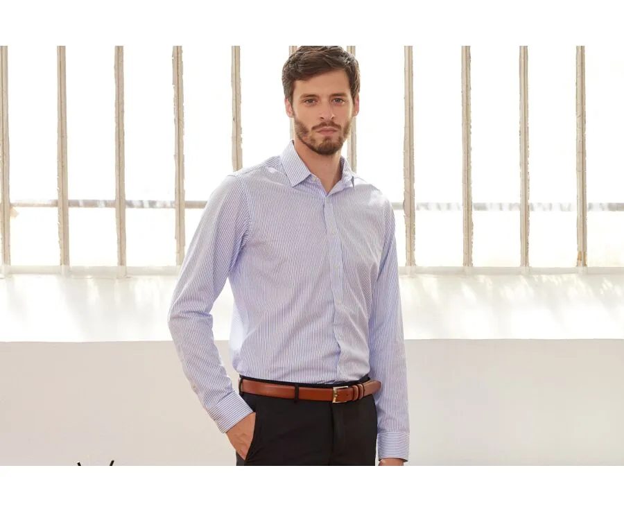 WHITE SHIRT WITH BLUE STRIPES  GEOFFROY
