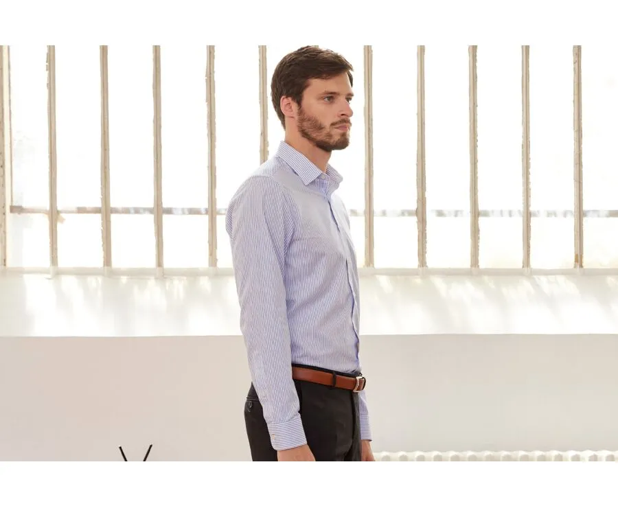 WHITE SHIRT WITH BLUE STRIPES  GEOFFROY